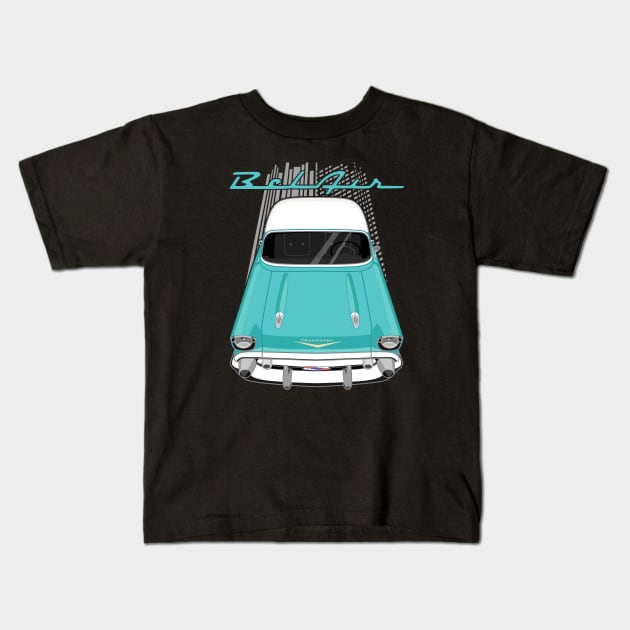 Chevrolet Bel Air 1957 - pinecrest green and white Kids T-Shirt by V8social